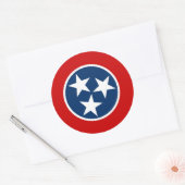 Rond Sticker avec Drapeau du Tennessee (Enveloppe)