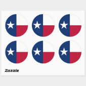 Rond Sticker avec drapeau du Texas (Feuille)