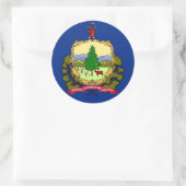 Rond Sticker avec drapeau du Vermont (Sac)