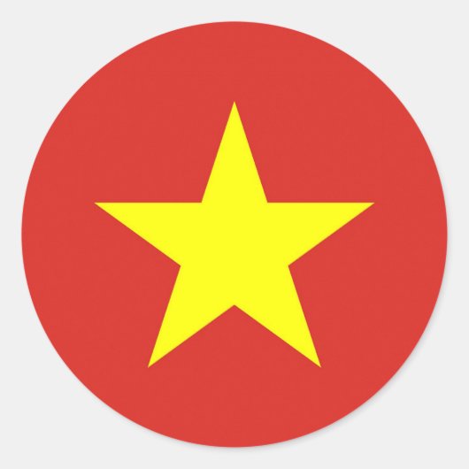 Rond Sticker avec Drapeau du Vietnam (Devant)