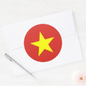 Rond Sticker avec Drapeau du Vietnam (Enveloppe)