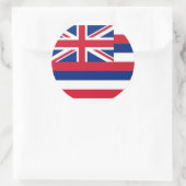 Rond Sticker avec Drapeau Hawaii (Sac)
