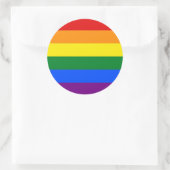 Rond Sticker avec drapeau Rainbow LGBT (Sac)