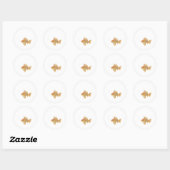 Rond Sticker Avec Illustration De Poisson D'Or (Feuille)