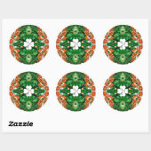 Rond Sticker avec Irlande Colors Design (Feuille)