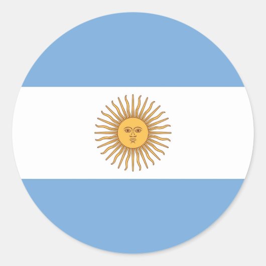 Rond Sticker avec le drapeau de l'Argentine (Devant)