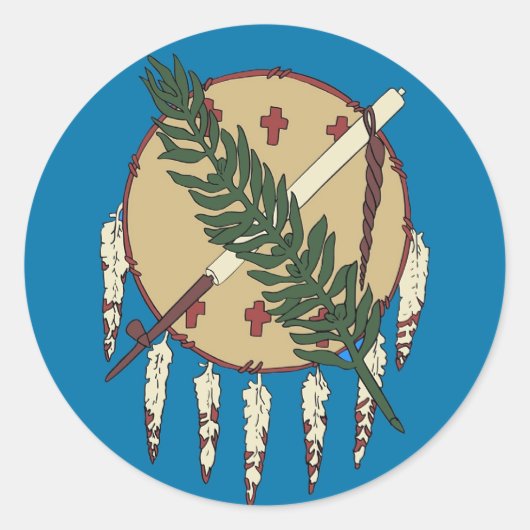 Rond Sticker avec le drapeau de l'Oklahoma (Devant)
