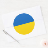 Rond Sticker avec le drapeau de l'Ukraine (Enveloppe)