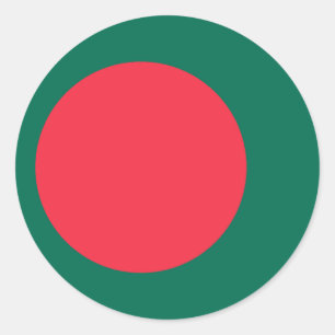 Rond Sticker avec le drapeau du Bangladesh