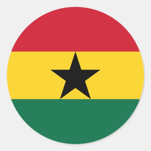 Rond Sticker avec le drapeau du Ghana (Devant)