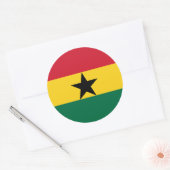 Rond Sticker avec le drapeau du Ghana (Enveloppe)