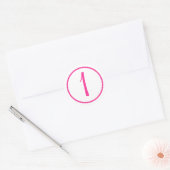 Rond Sticker avec numéro rose et bordure (Enveloppe)