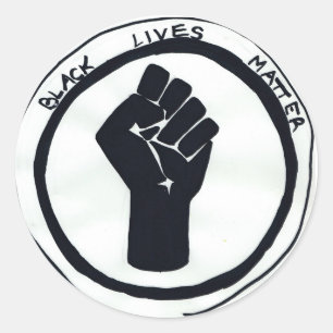 Rond Sticker avec poing Black Lives Matt