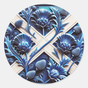 Rond Sticker avec Scottish Thistles Design