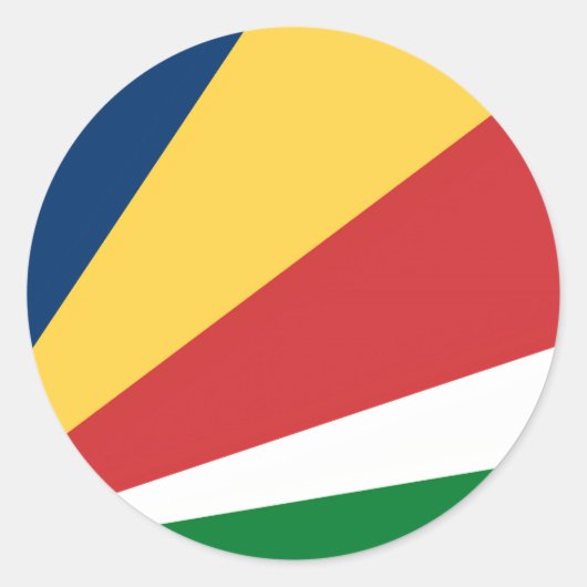 Rond Sticker avec Seychelles Colours Design (Devant)