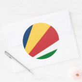 Rond Sticker avec Seychelles Colours Design (Enveloppe)