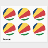 Rond Sticker avec Seychelles Colours Design (Feuille)