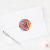 Rond Sticker avec un coeur adorable (Enveloppe)