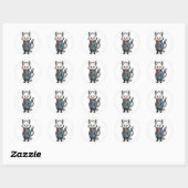 Rond Sticker aventurier Wolf Anime Warrior (Feuille)