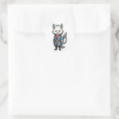 Rond Sticker aventurier Wolf Anime Warrior (Sac)