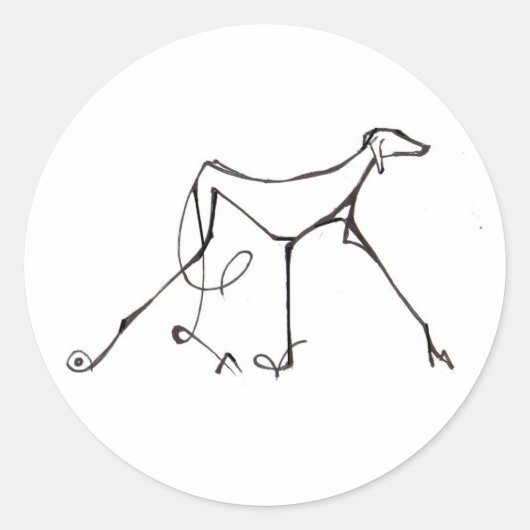 Rond Sticker Azawakh par David Moore (Devant)