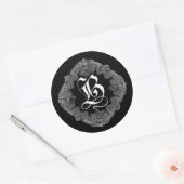 Rond Sticker B Goth Initial Élégant (Enveloppe)