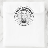 Rond Sticker B&W "Daddy Pancakes" (Sac)