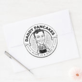 Rond Sticker B&W "Daddy Pancakes" (Enveloppe)