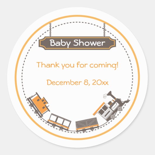 Rond Sticker Baby Favor - Train (Devant)