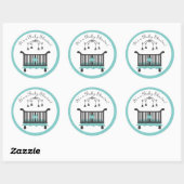 Rond Sticker baby shower (Feuille)