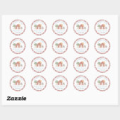 Rond Sticker Baby shower agricole (Feuille)