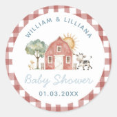 Rond Sticker Baby shower agricole (Devant)