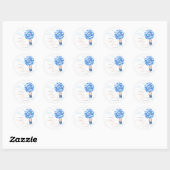 Rond Sticker baby shower Bear Balloon bleu blanc (Feuille)