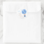 Rond Sticker baby shower Bear Balloon bleu blanc (Sac)
