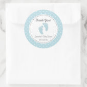Rond Sticker Baby shower Bébé bleu pieds (Sac)
