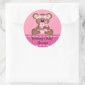 Rond Sticker Baby shower bébé ours (Sac)