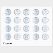 Rond Sticker Baby shower bleu Dusty moderne (Feuille)