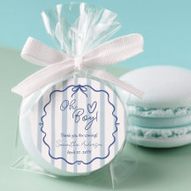 Sticker Baby shower bleu Dusty moderne