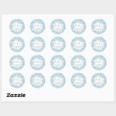 Rond Sticker Baby shower Blue Hydrangea (Feuille)