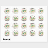 Rond Sticker Baby shower Cactus Fiesta (Feuille)