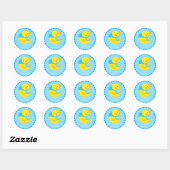 Rond Sticker Baby shower canard (Feuille)