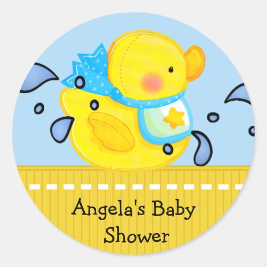 Rond Sticker Baby shower canard (Devant)