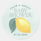 Rond Sticker Baby shower citron vert (Devant)