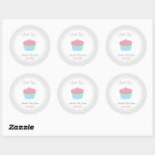 Rond Sticker Baby shower Cupcake (Feuille)