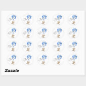 Rond Sticker Baby shower de ballons bleu (Feuille)