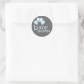 Rond Sticker Baby shower de balloon bleu moderne (Sac)