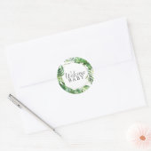 Rond Sticker Baby shower de bienvenue Wild Tropical Pal (Enveloppe)