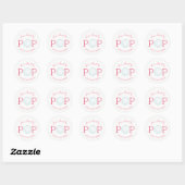 Rond Sticker Baby shower de bulle Pop Rose (Feuille)