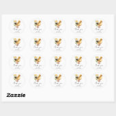 Rond Sticker Baby shower de canard de ferme mignonne Fa (Feuille)