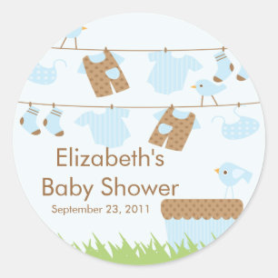 Rond Sticker Baby shower de ligne de vêtements jumeaux